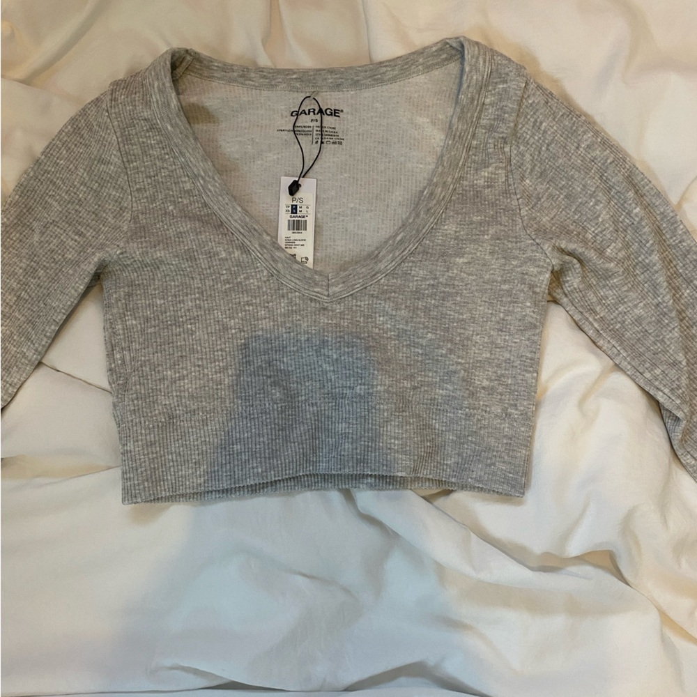 Garage scoop neck long sleeve shirt